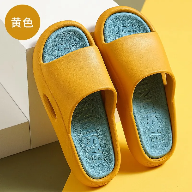 Home Slippers Thick Platform Summer Beach Slippers EVA Non-slip Woman Sandals Leisure Men Ladies Indoor Bathroom Anti-slip Shoes