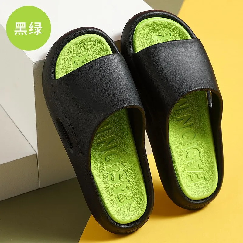 Home Slippers Thick Platform Summer Beach Slippers EVA Non-slip Woman Sandals Leisure Men Ladies Indoor Bathroom Anti-slip Shoes