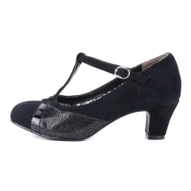 Hotter Pump High-Heel Shoes Suede Black Colour For Women