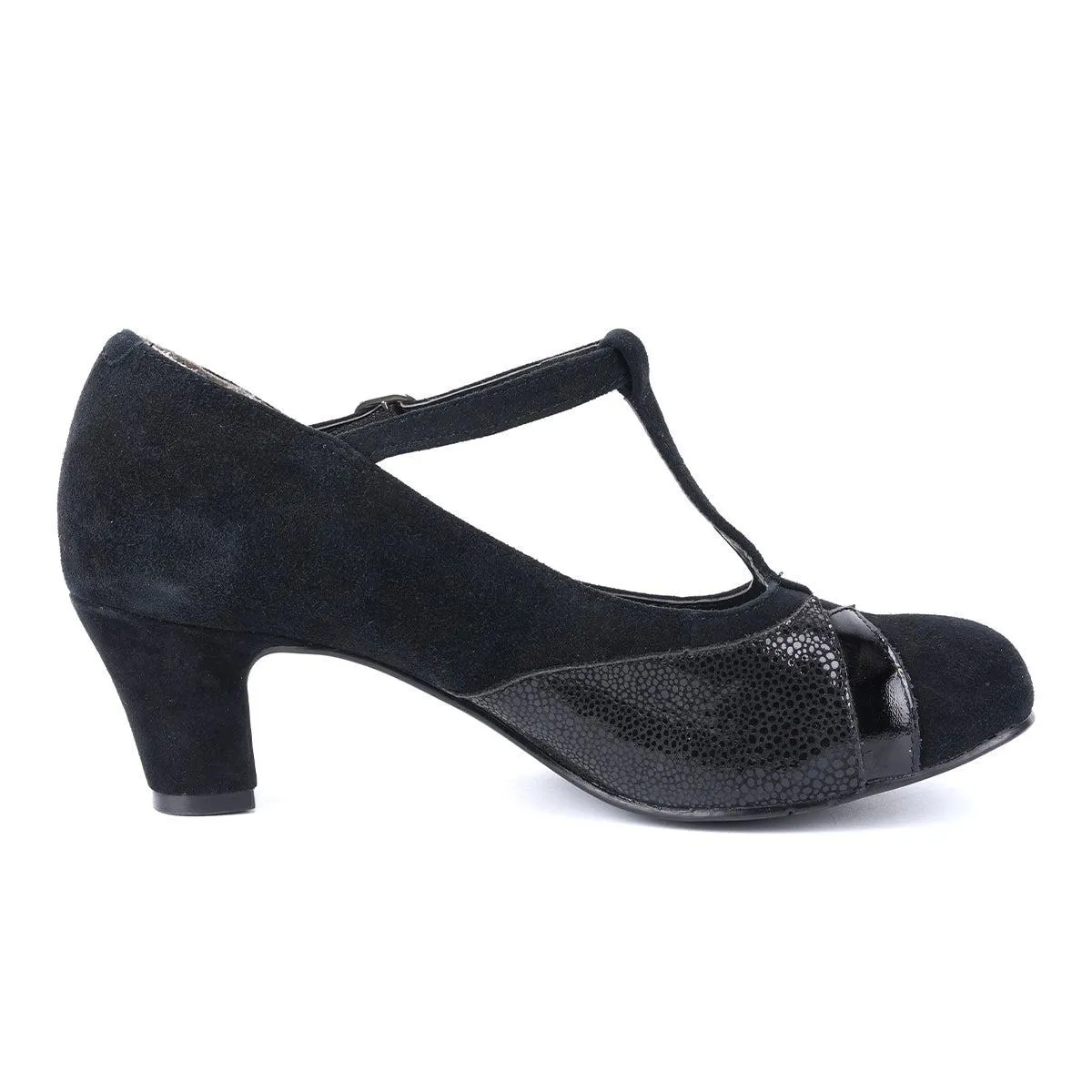 Hotter Pump High-Heel Shoes Suede Black Colour For Women