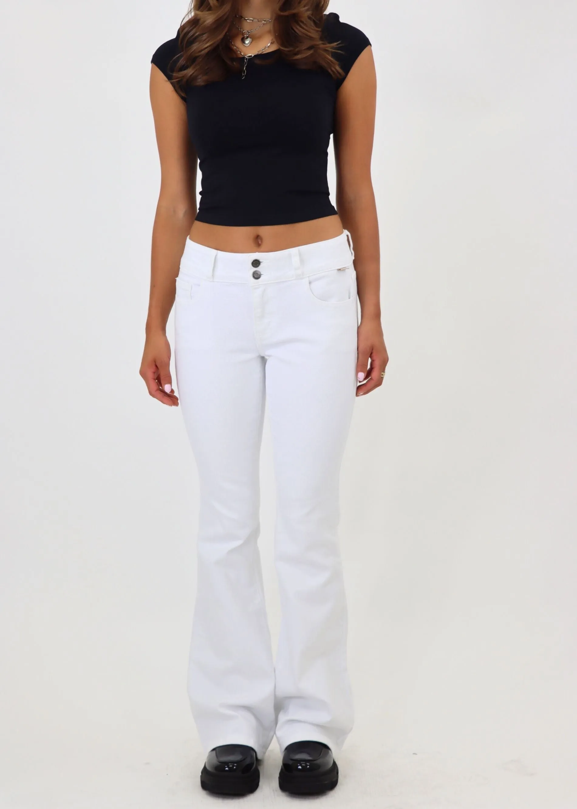 Just A Girl Flare Jeans ★ White