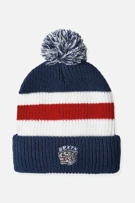 Kit Pom Beanie - Washed Navy/White/Red