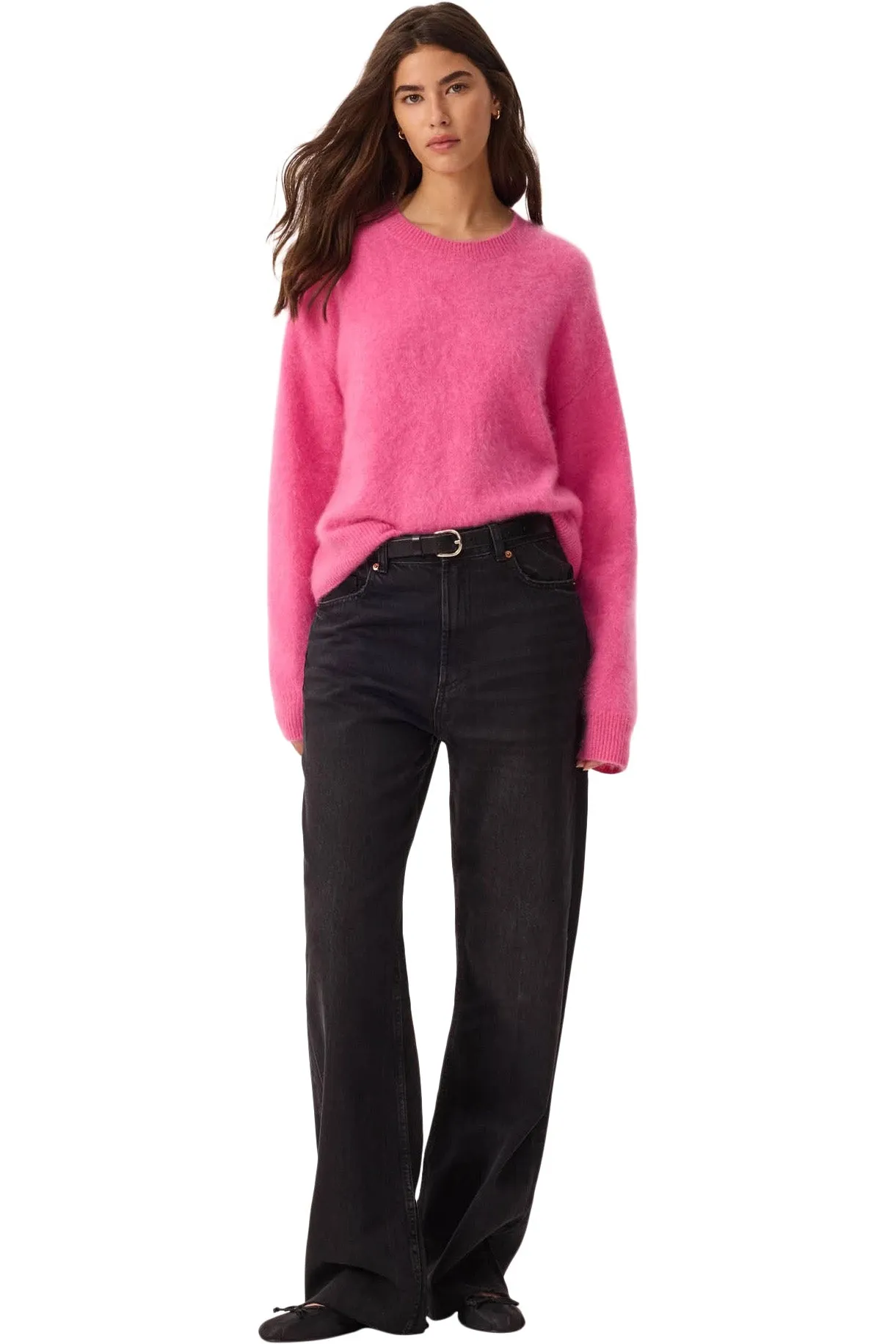 Kujten Loty Crewneck Sweater in Fuchsia