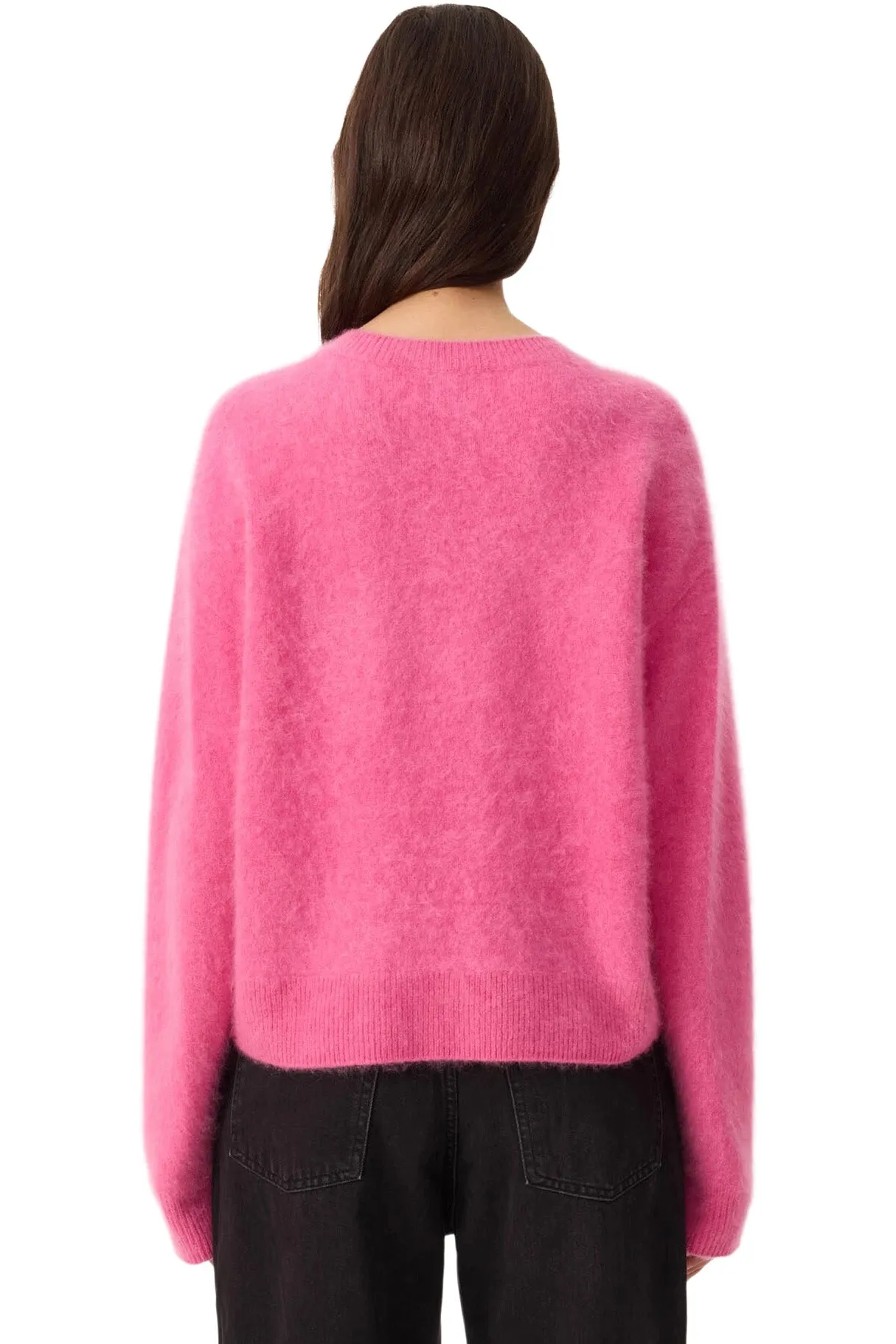 Kujten Loty Crewneck Sweater in Fuchsia