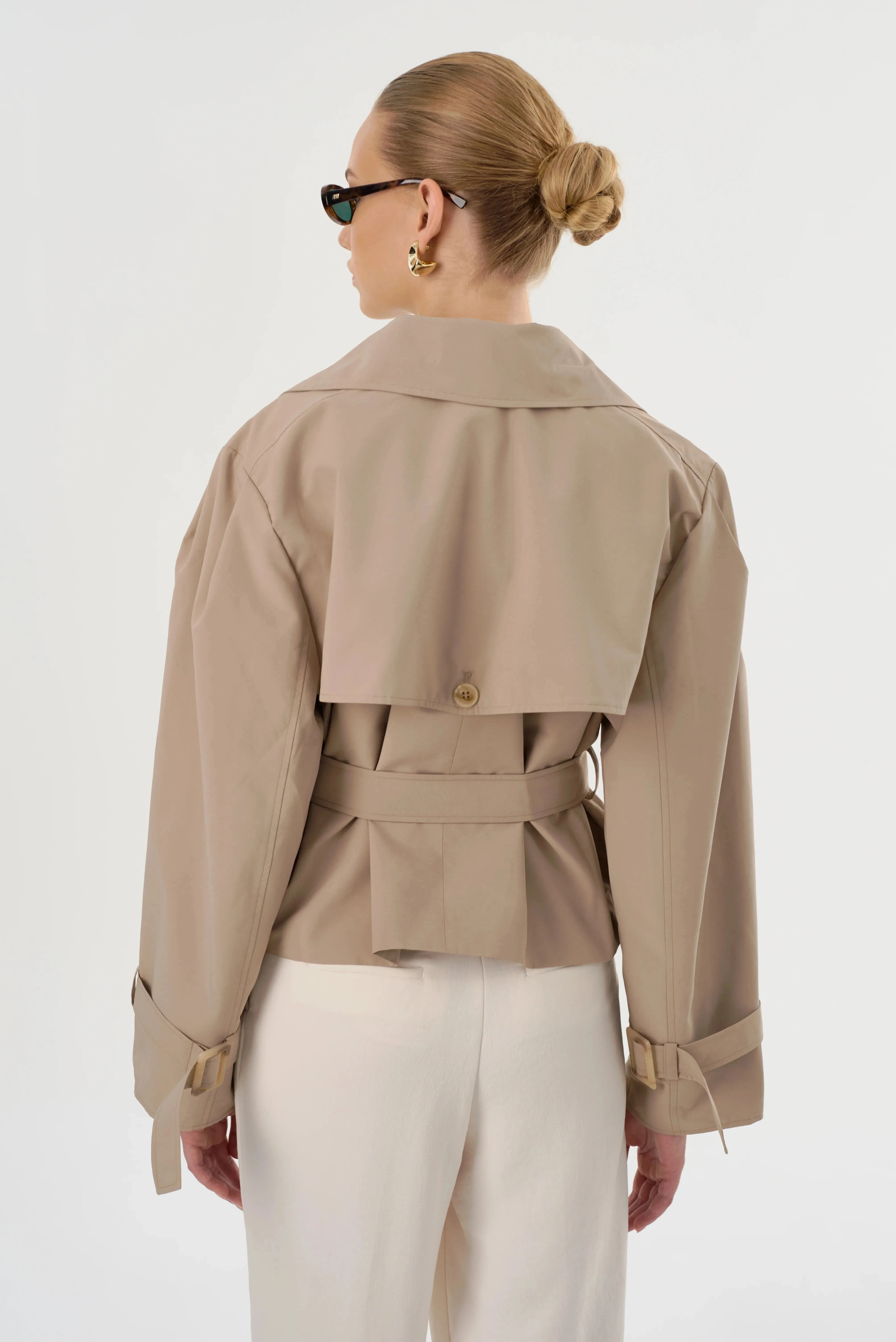 Lamarque Quinn Short Trench Jacket- Khaki