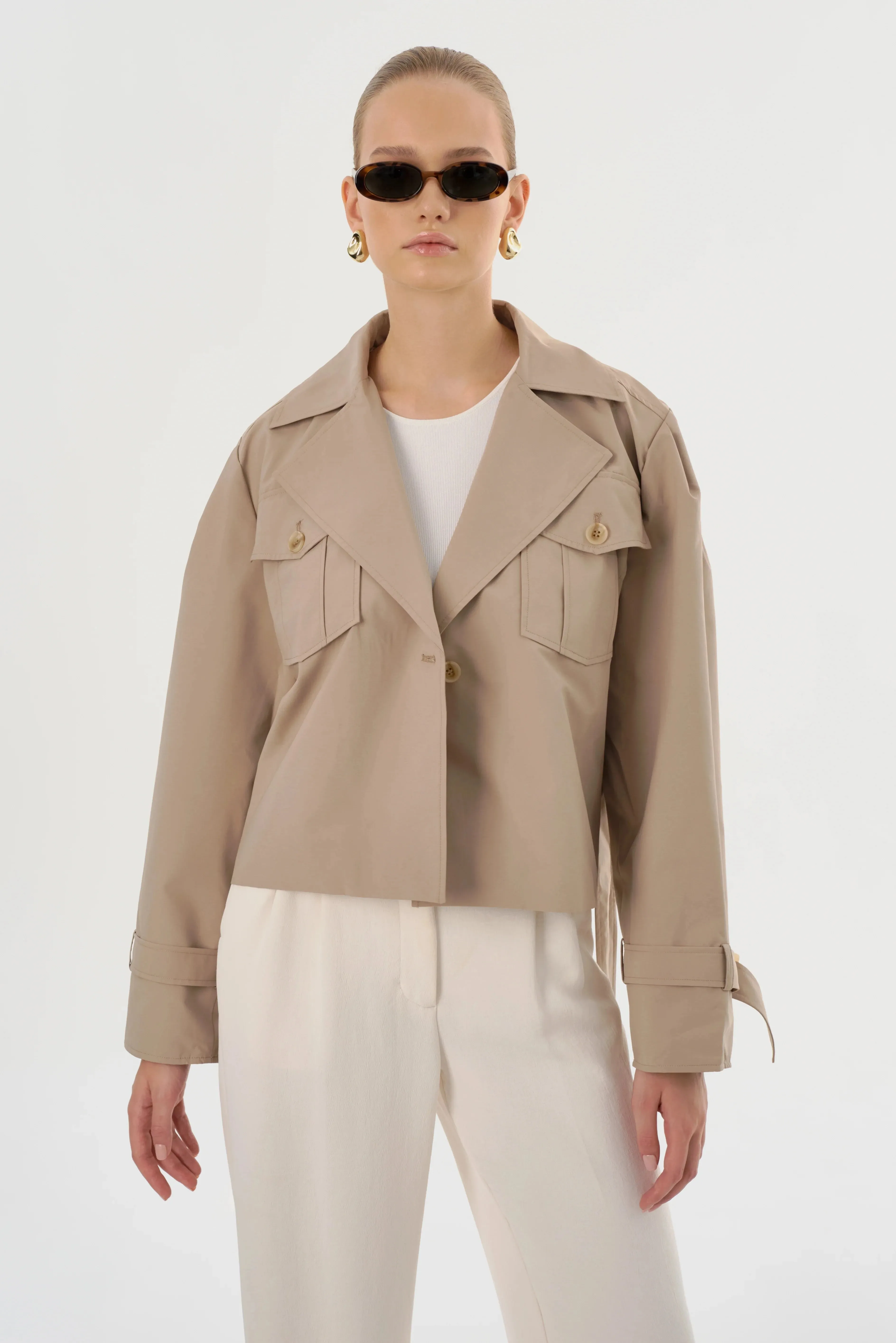 Lamarque Quinn Short Trench Jacket- Khaki