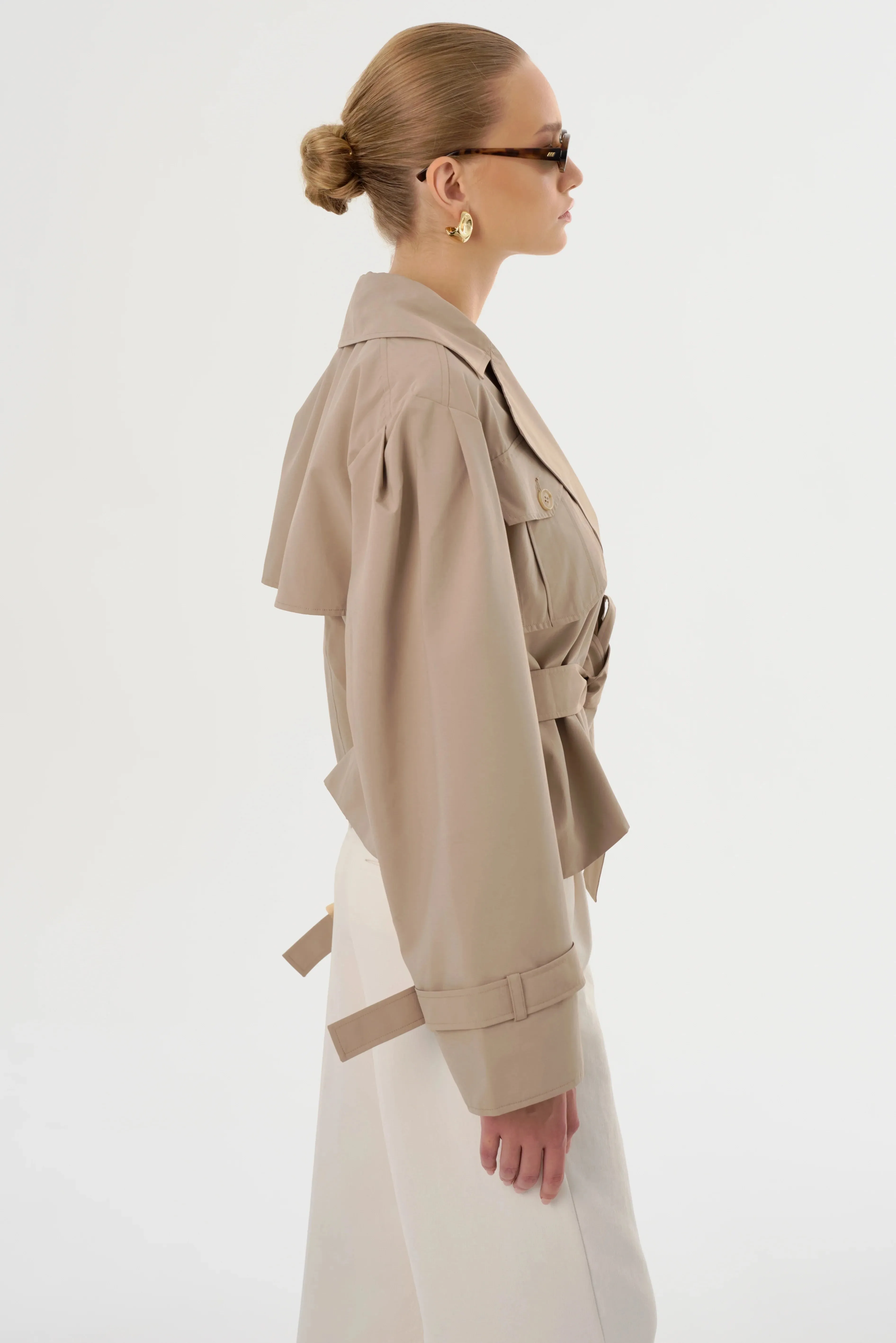 Lamarque Quinn Short Trench Jacket- Khaki