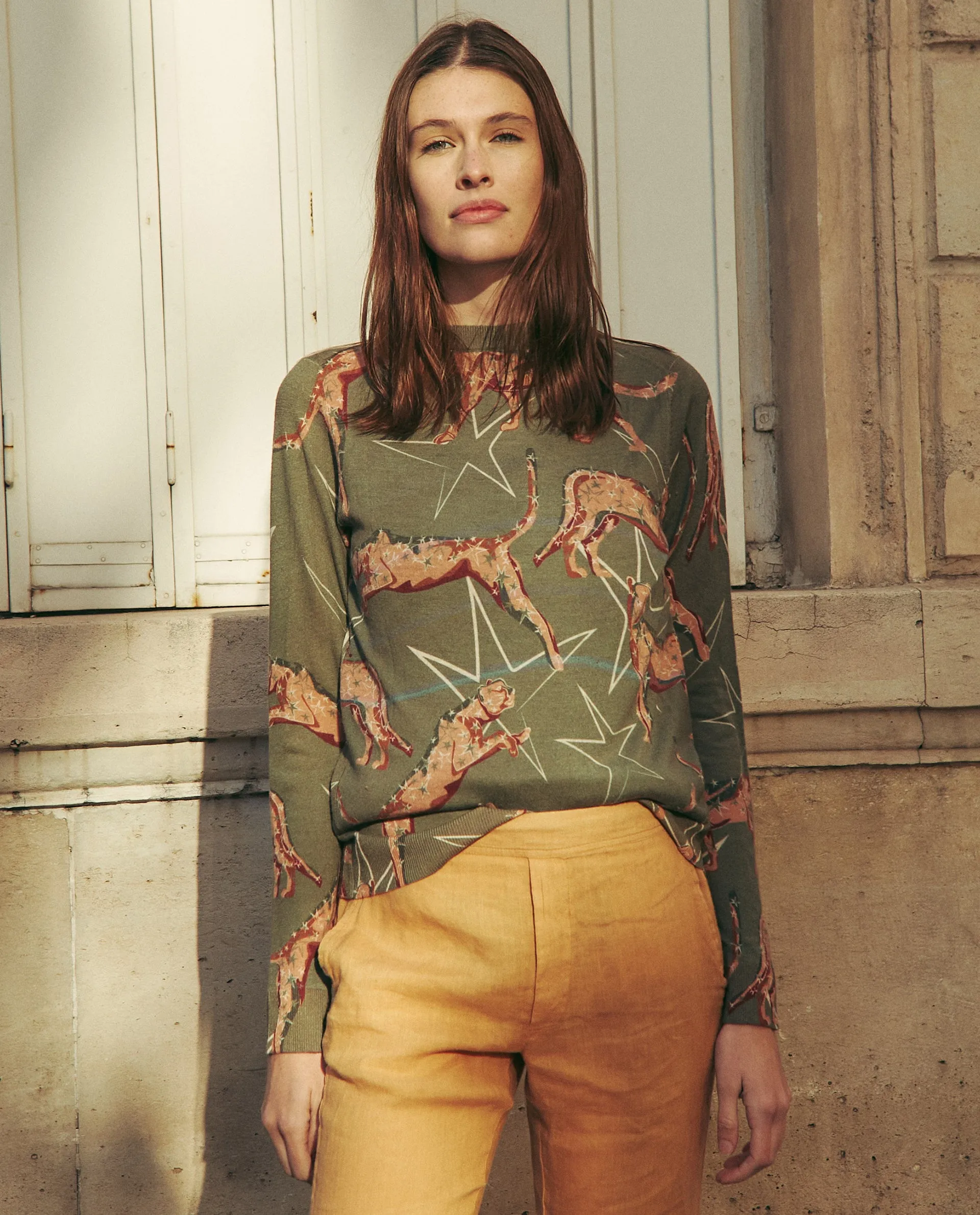 Leopard Starts Green Cashmere