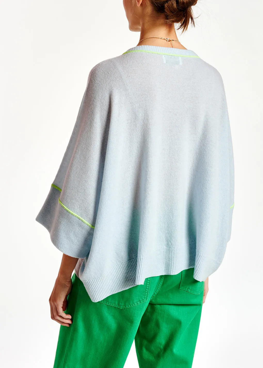 Light blue merino wool and cashmere sweater