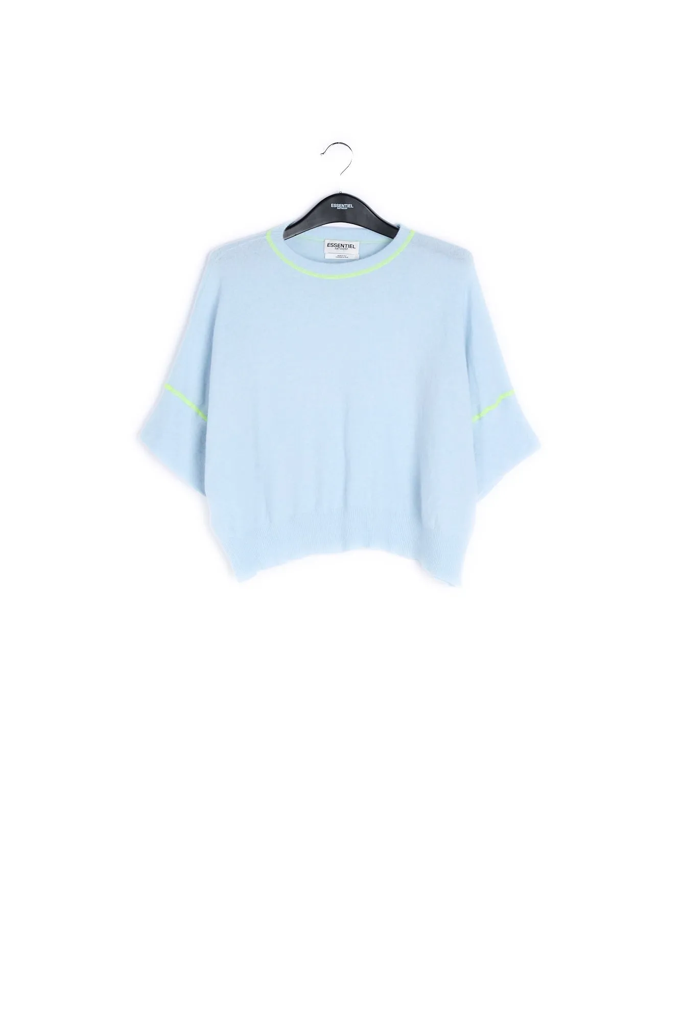 Light blue merino wool and cashmere sweater