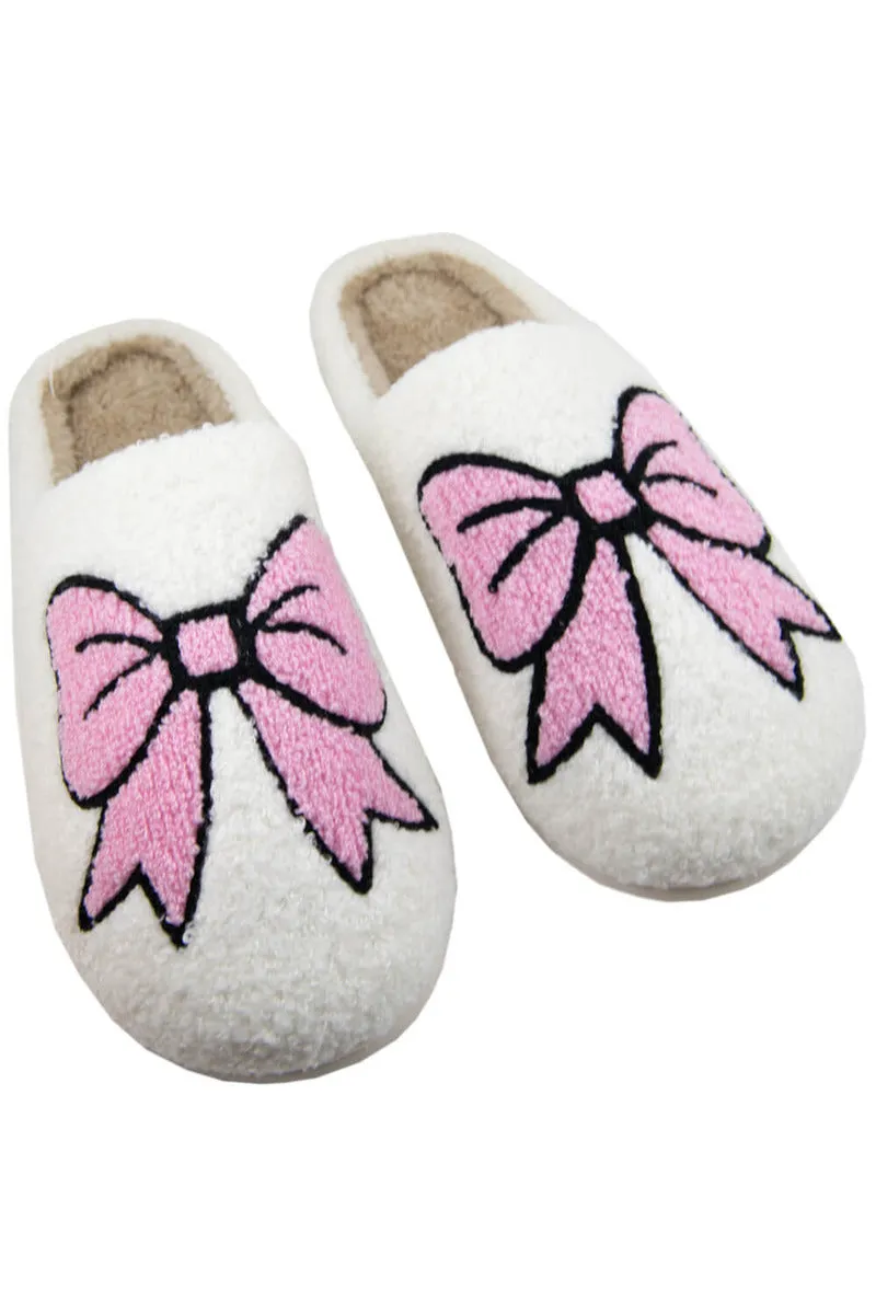 Light Pink Bow Slippers