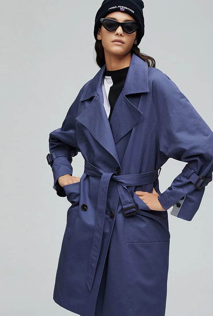 London Style Loose Mid-length Trench Coat