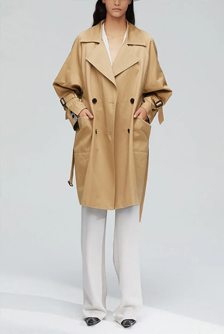 London Style Loose Mid-length Trench Coat