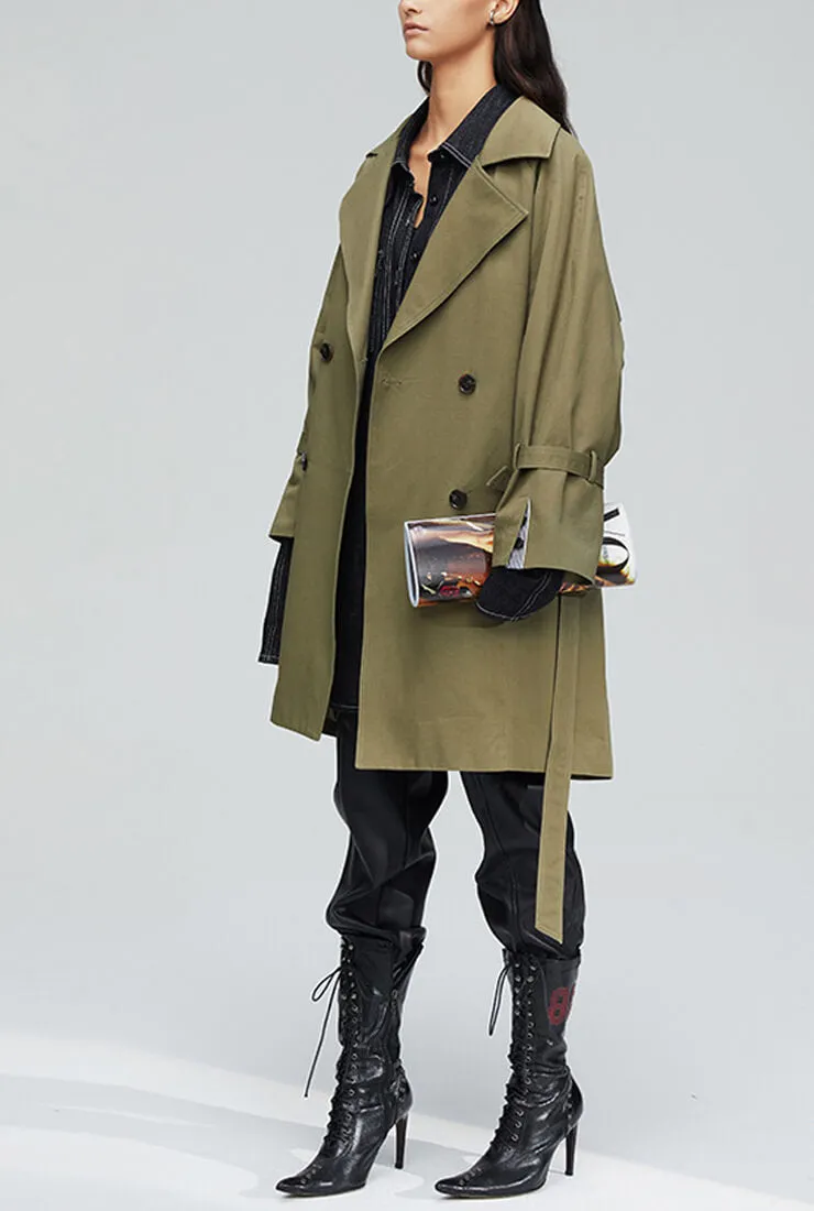 London Style Loose Mid-length Trench Coat