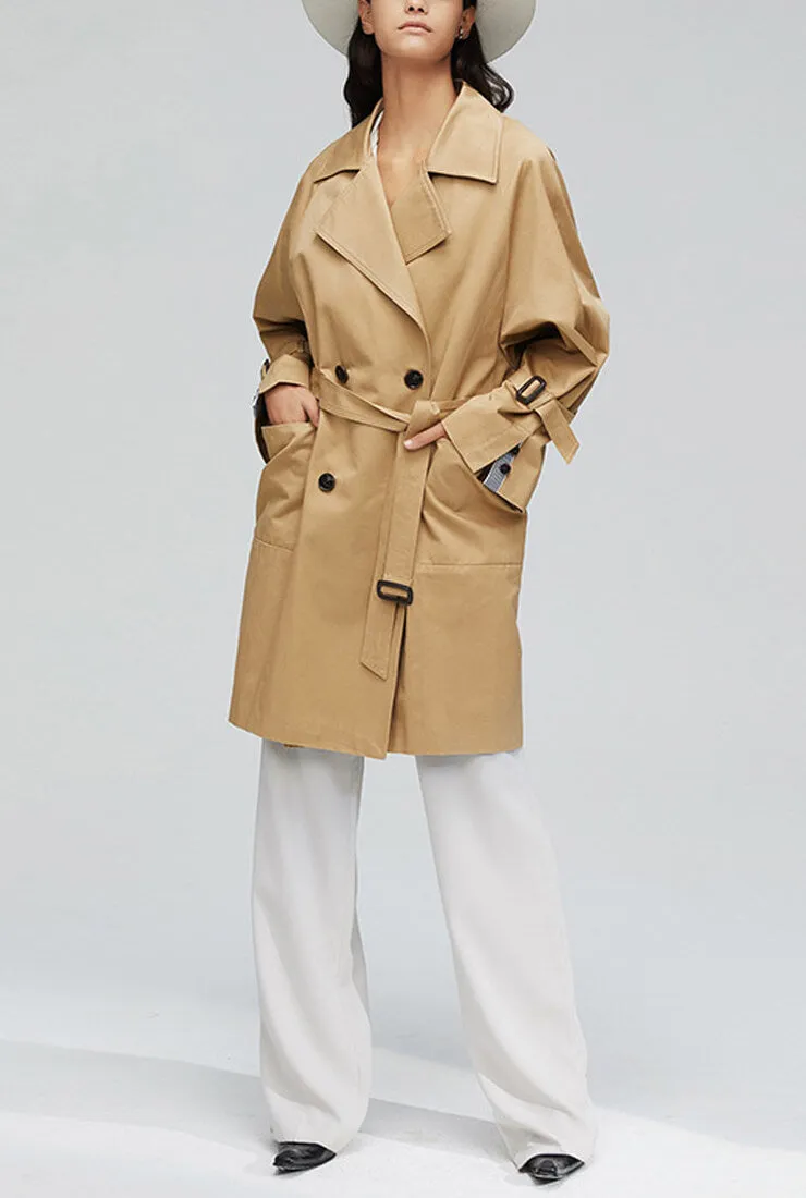 London Style Loose Mid-length Trench Coat