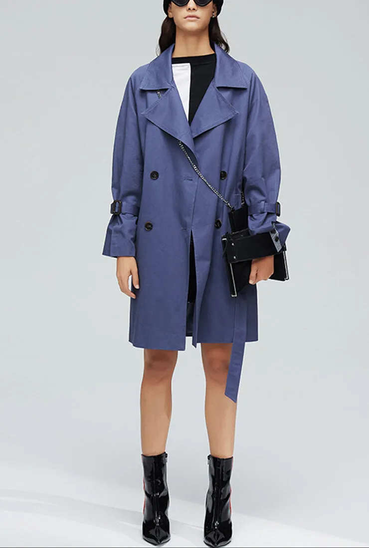 London Style Loose Mid-length Trench Coat