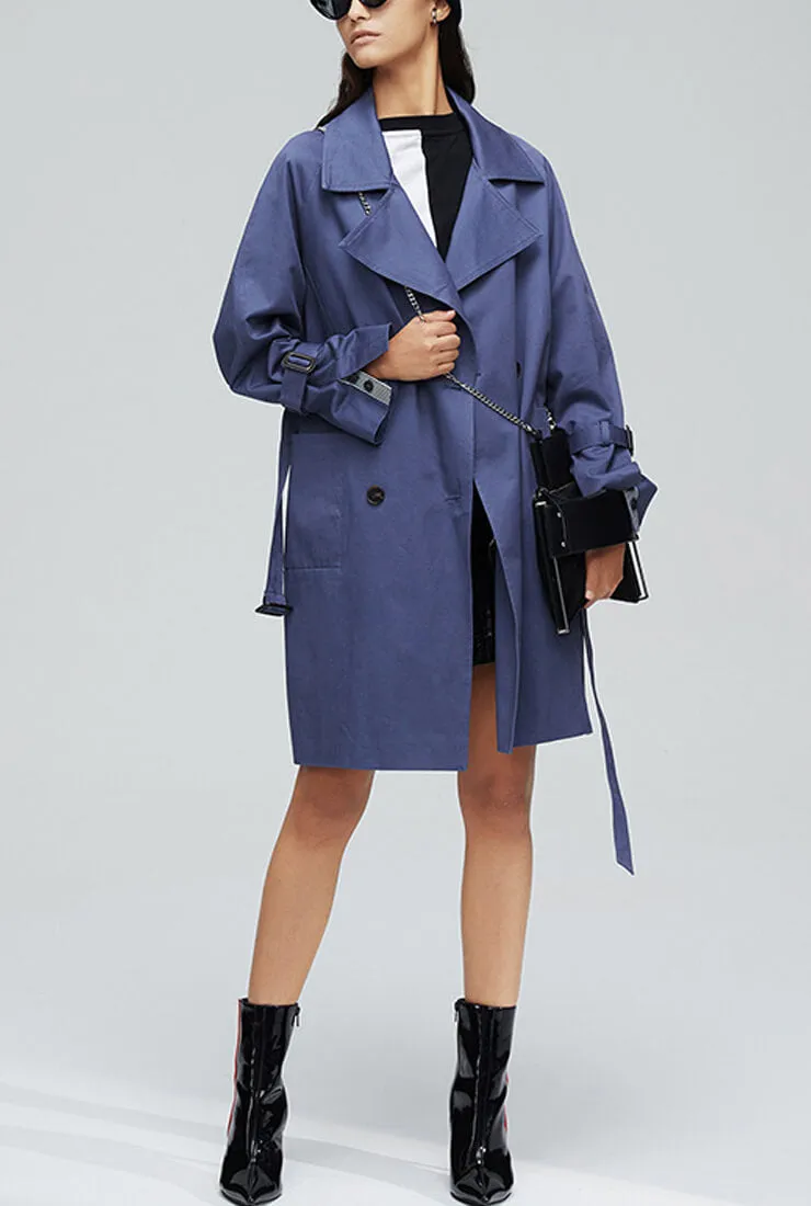 London Style Loose Mid-length Trench Coat