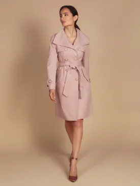 'Malena' Cotton Trench in Polverosa Rosa