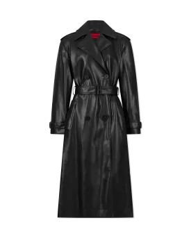 Malitta-1 Faux Leather Trench Coat