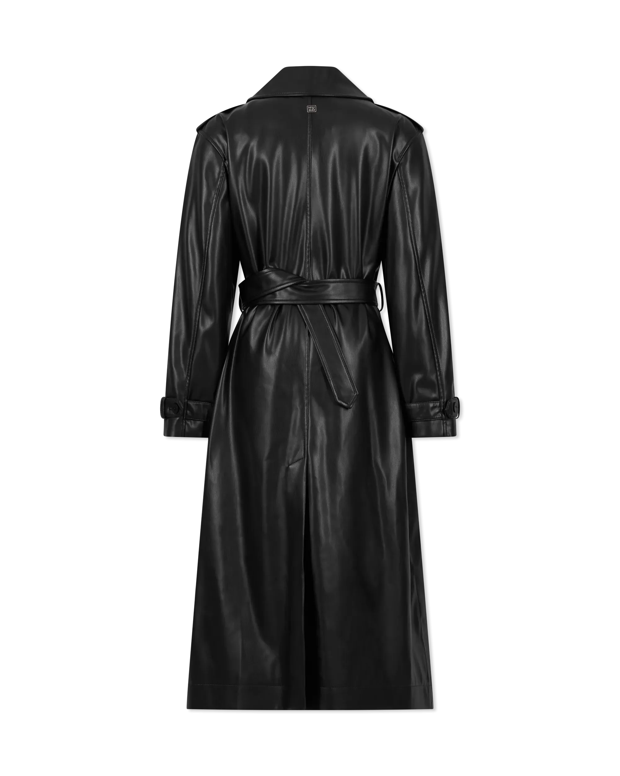 Malitta-1 Faux Leather Trench Coat