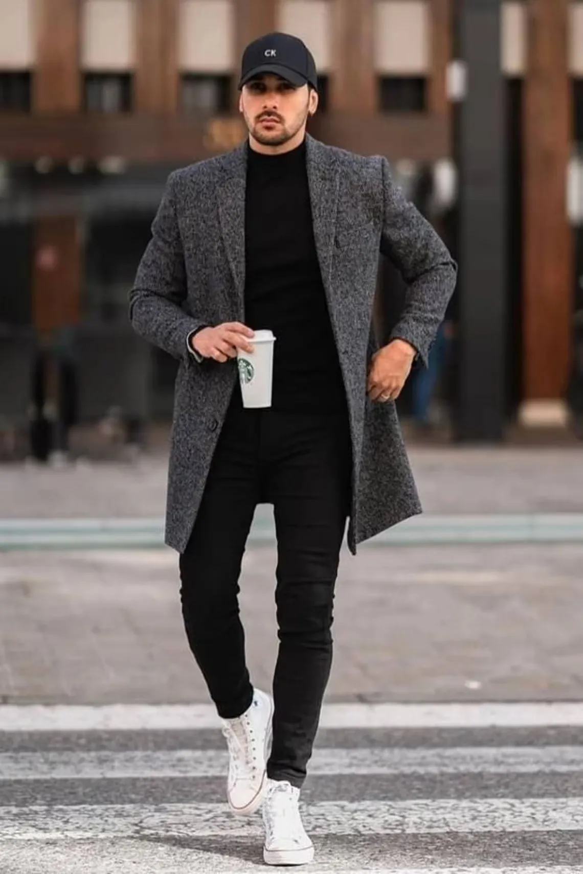 Man grey long coat- tweed Overcoat- Long Trench Coat- Man new Jacket- winter jacket-long jacket-tweed coat-customized coat-party wear coat