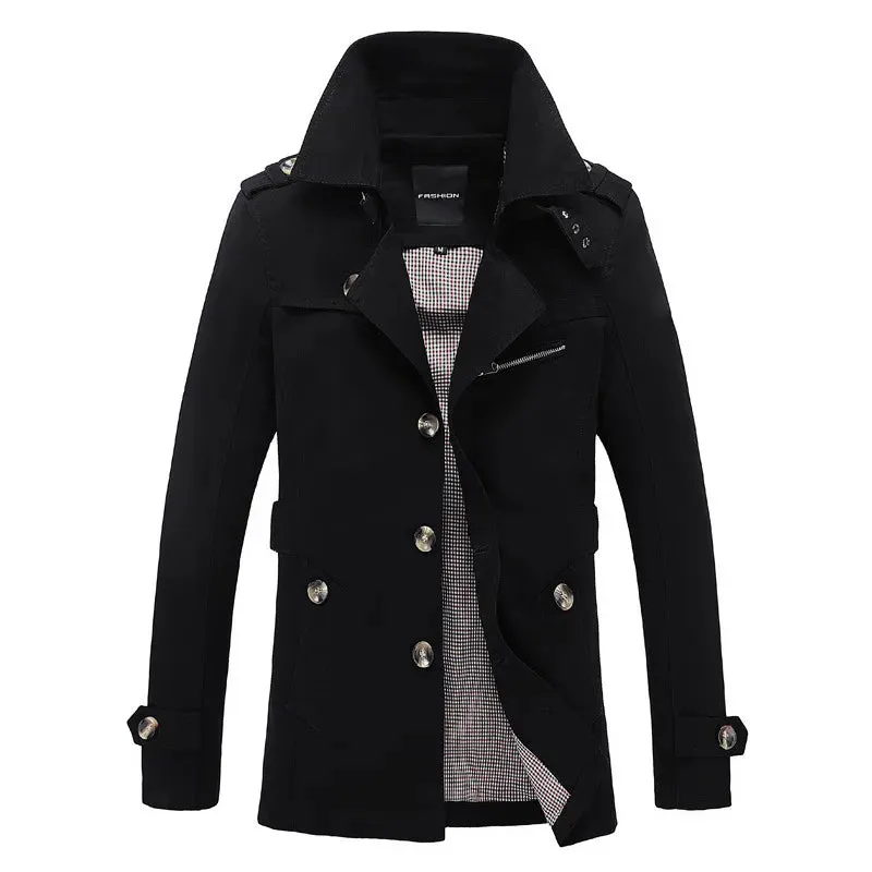 Men Winter Jackets Slim Fit Warm Trench Coats