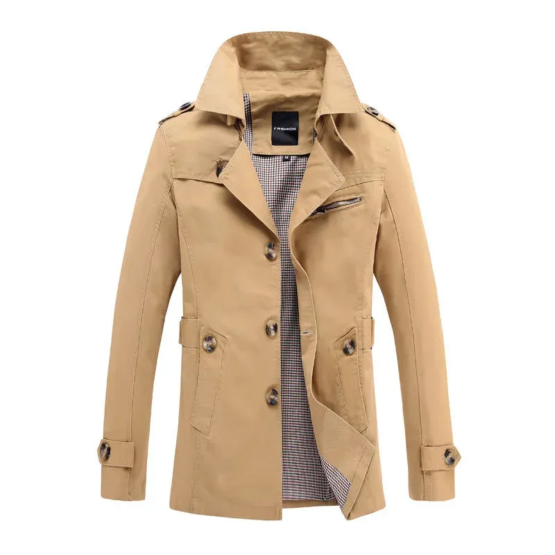 Men Winter Jackets Slim Fit Warm Trench Coats