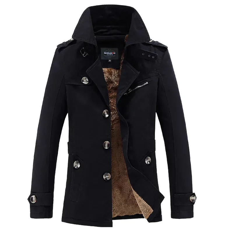 Men Winter Jackets Slim Fit Warm Trench Coats