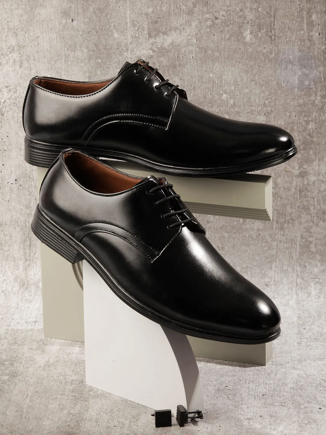 Men's Black Round Toe Lace Up Formal (IX1076)