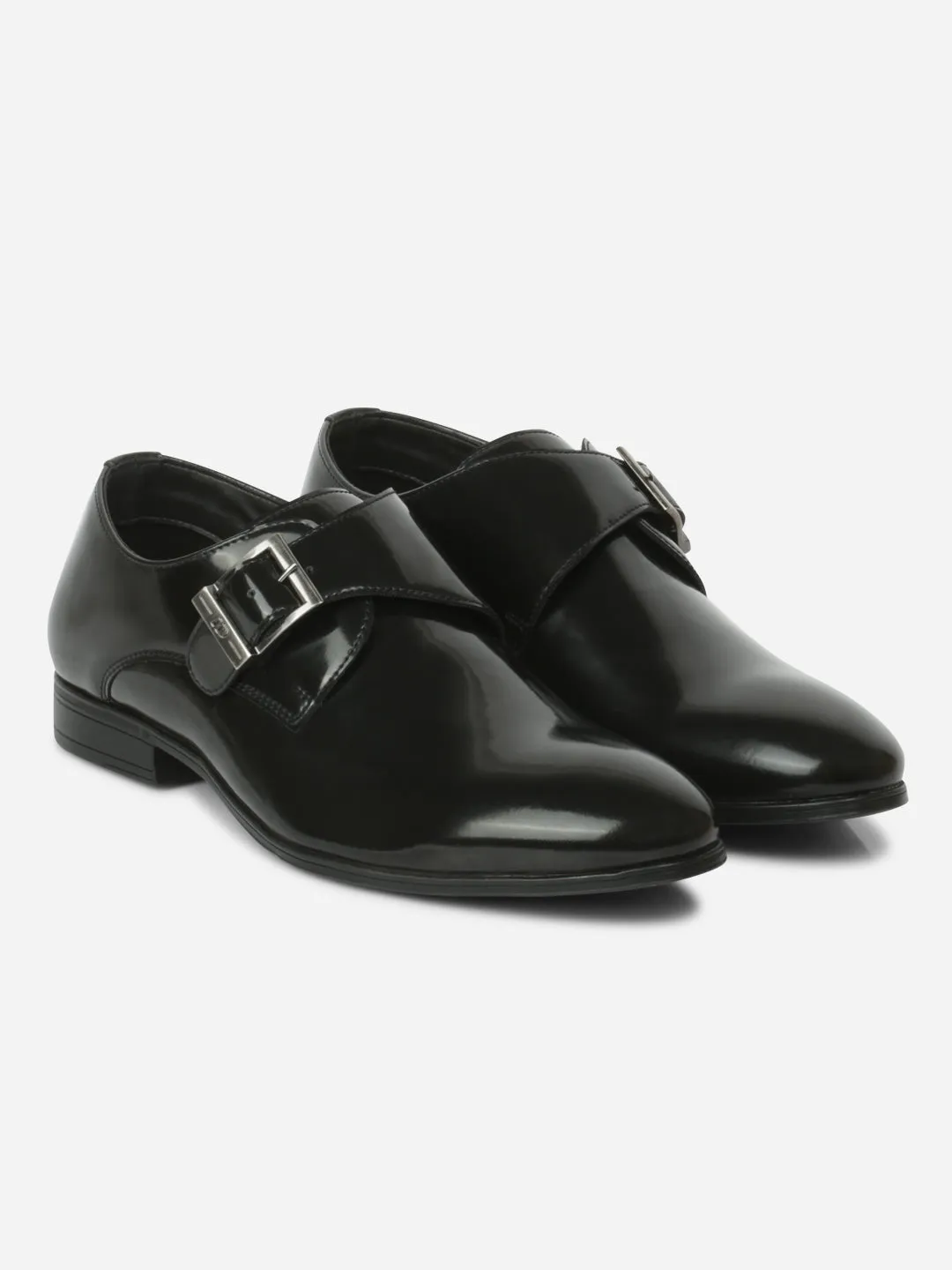 Men's Black Round Toe Monk Formal (IX1081)