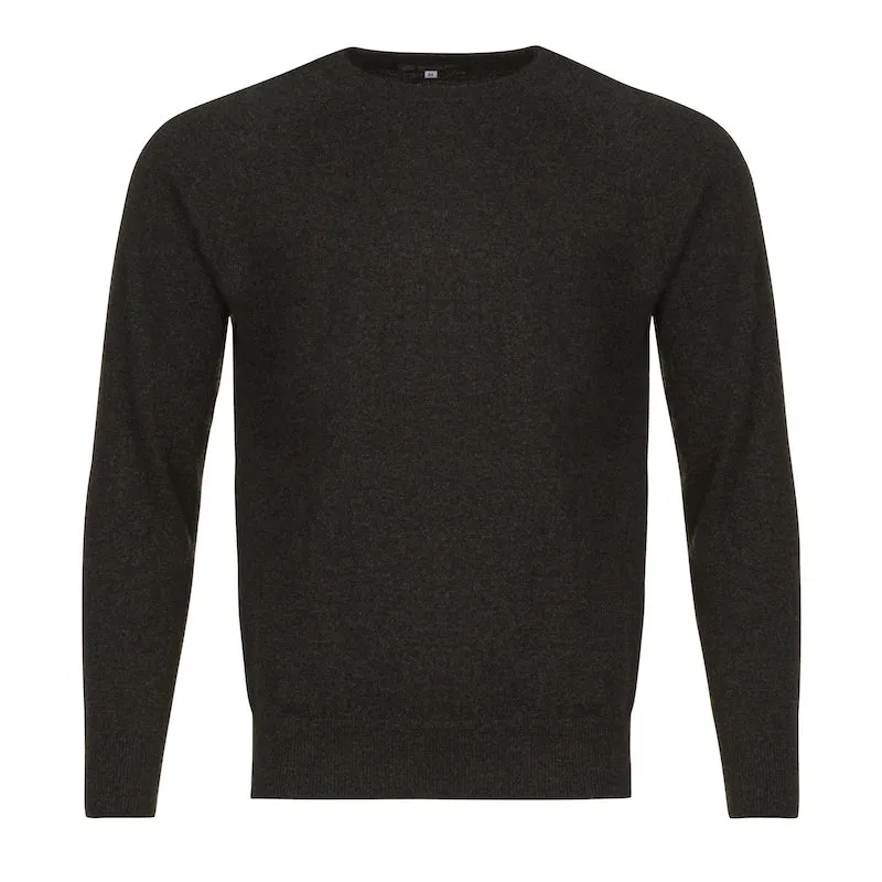 Men's Cashmere Crew Neck in Charcoal Grey