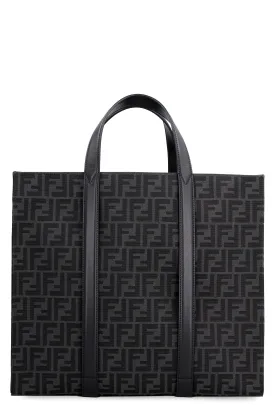 Men's Ff Jacquard Tote Bag in Black | Size UNICA | 7VA390AG0M