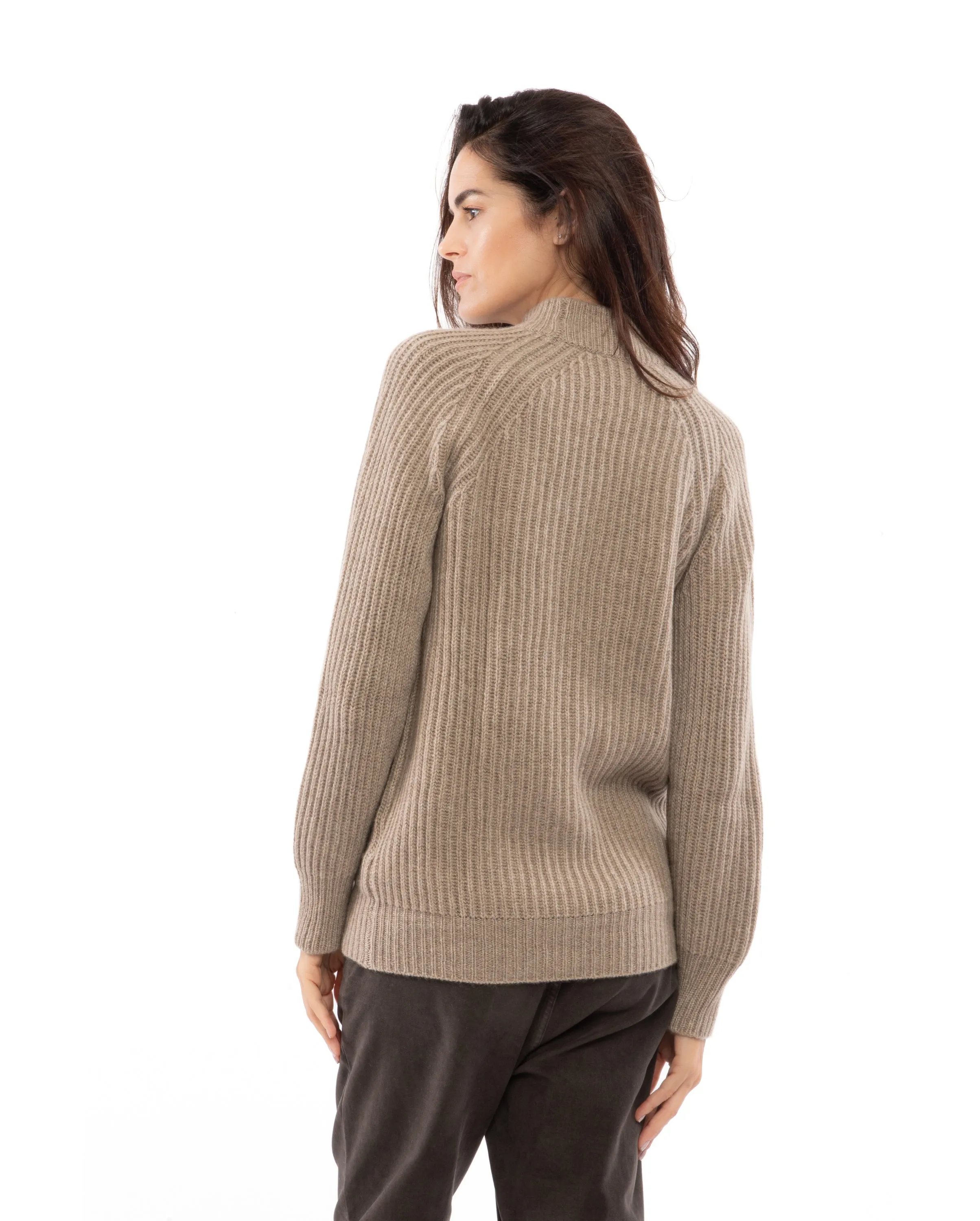 NEW FALL 24 - Women's Pure Cashmere Chunky Crew Neck Off White