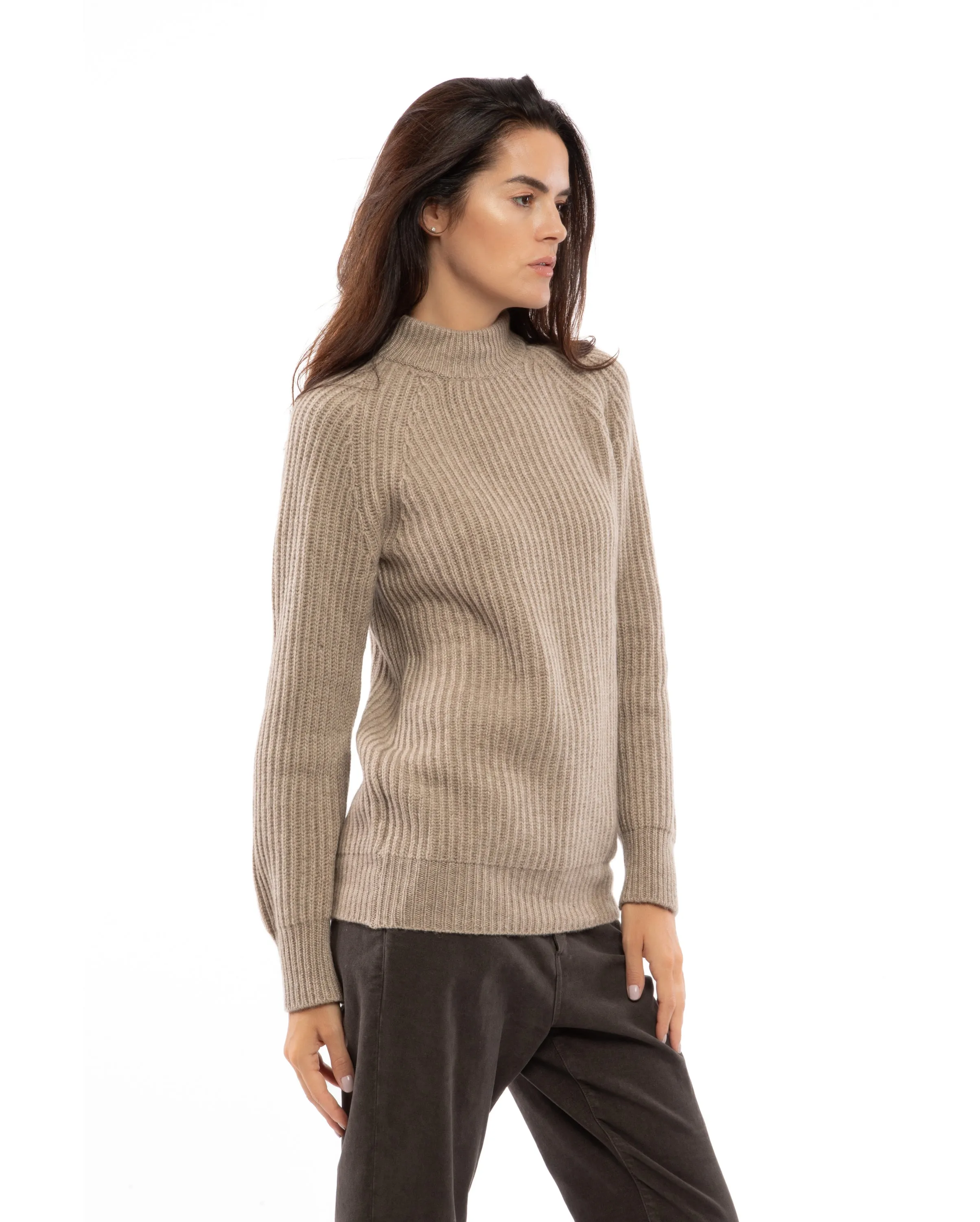 NEW FALL 24 - Women's Pure Cashmere Chunky Crew Neck Off White