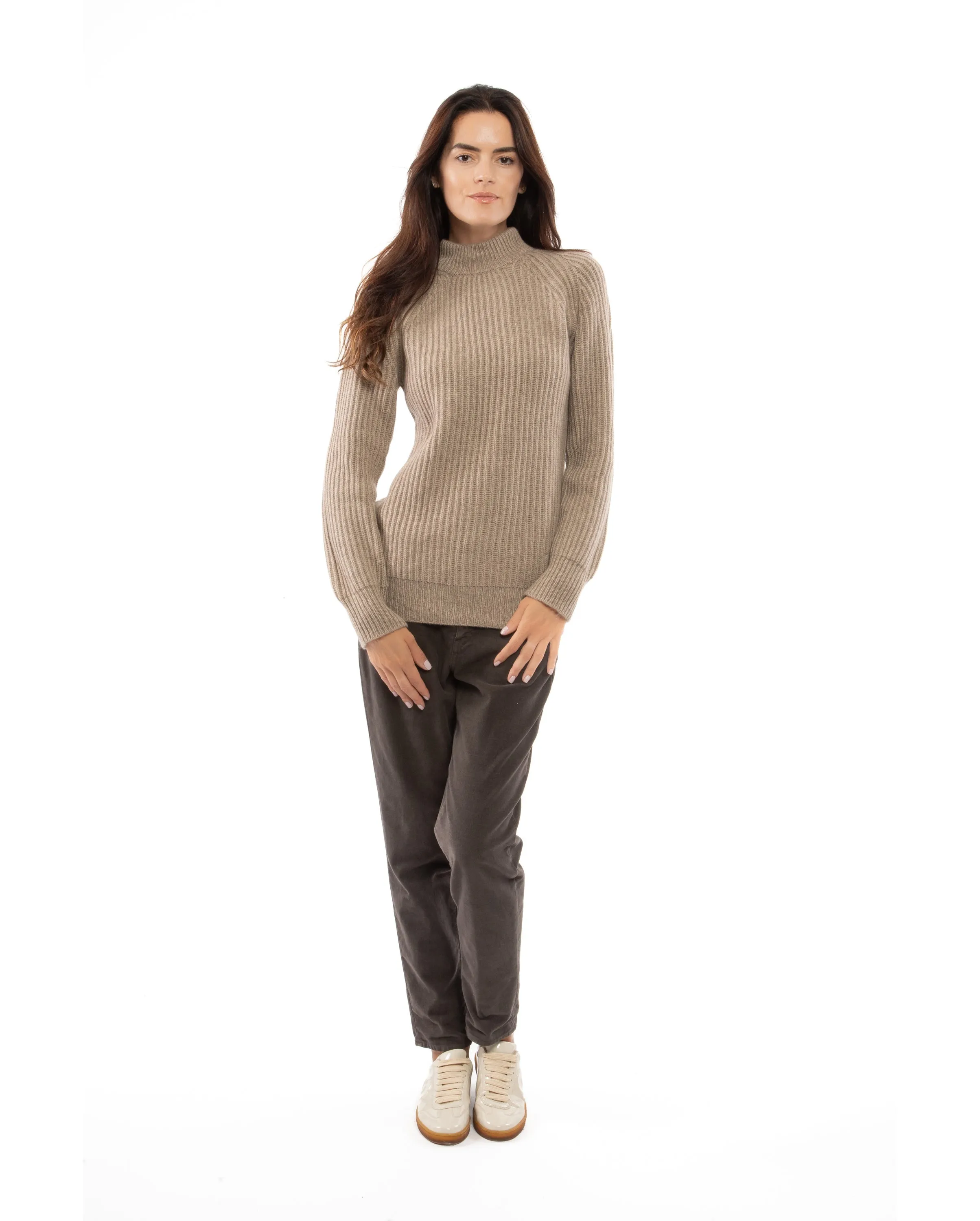 NEW FALL 24 - Women's Pure Cashmere Chunky Crew Neck Off White