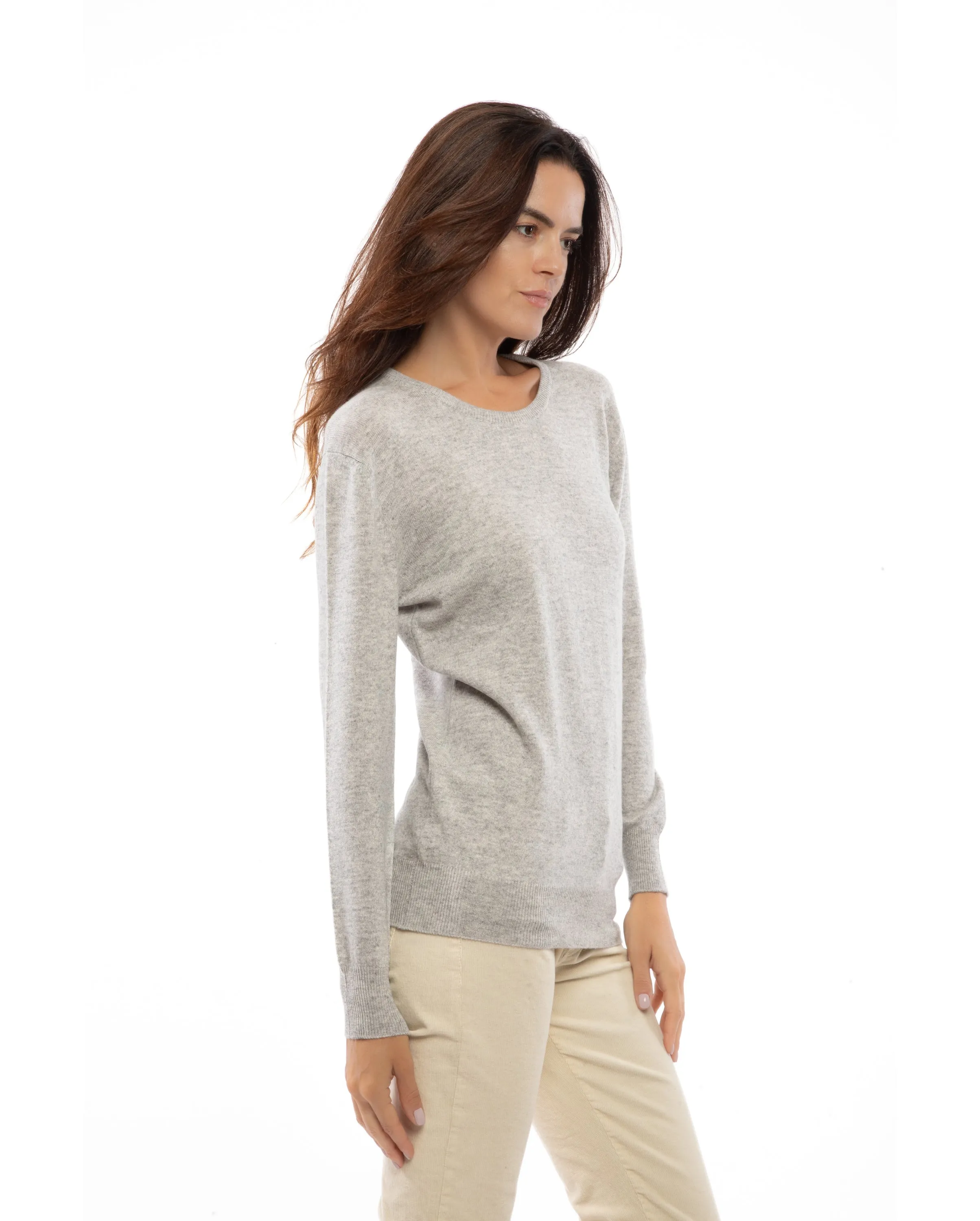 NEW FALL 24 - Women's Pure Cashmere Original Crew Neck Sweater Brown