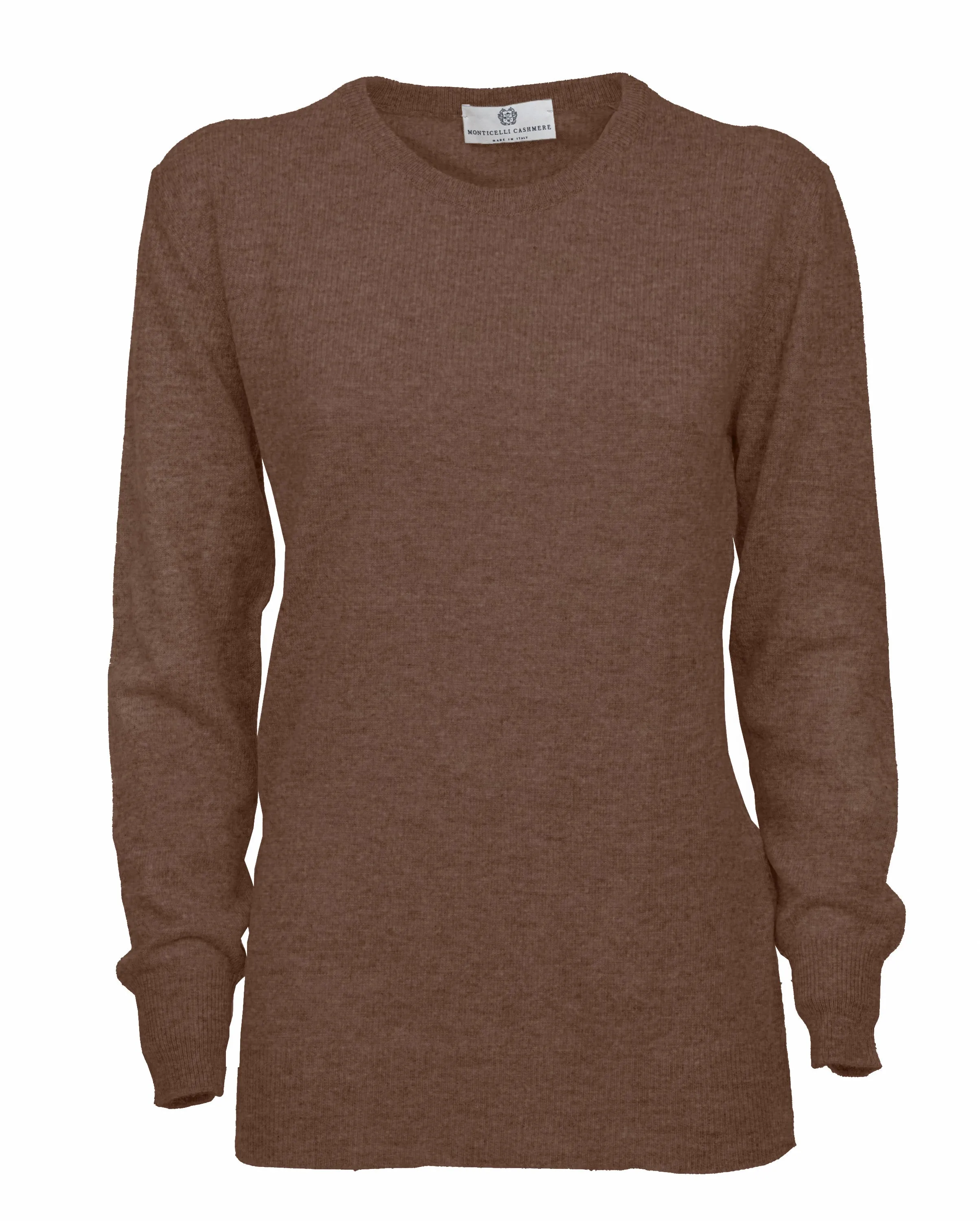 NEW FALL 24 - Women's Pure Cashmere Original Crew Neck Sweater Brown