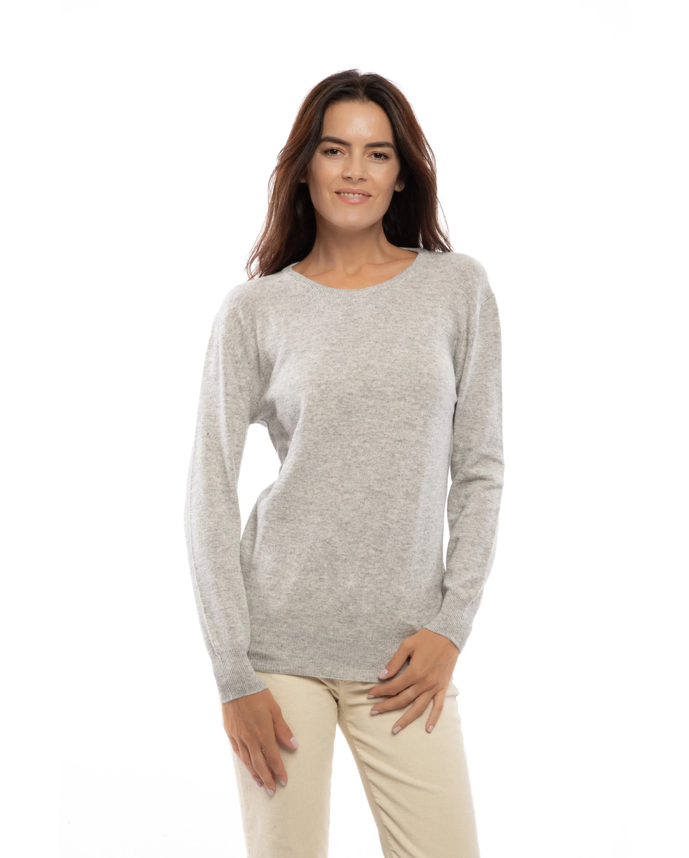 NEW FALL 24 - Women's Pure Cashmere Original Crew Neck Sweater Brown