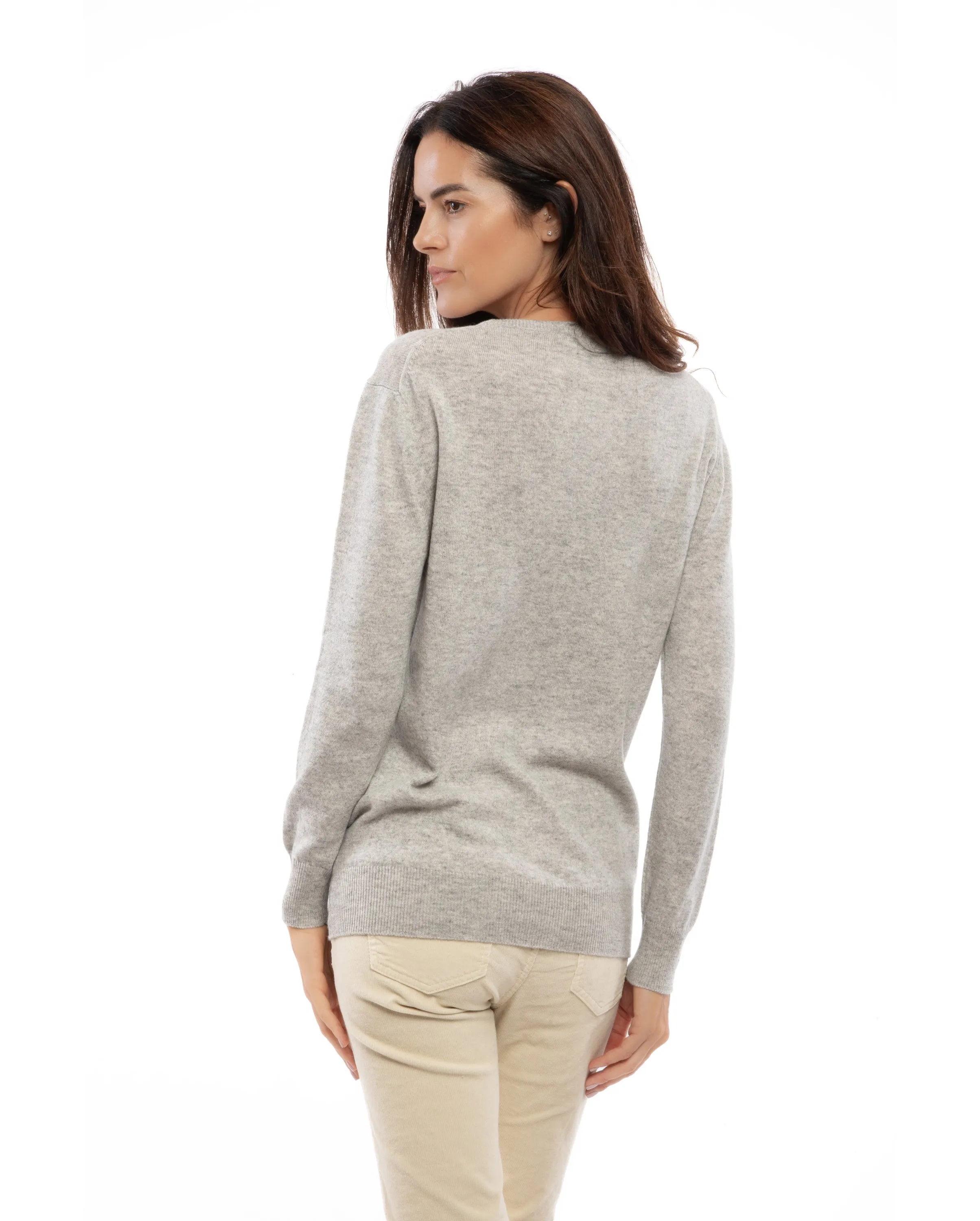 NEW FALL 24 - Women's Pure Cashmere Original Crew Neck Sweater Brown