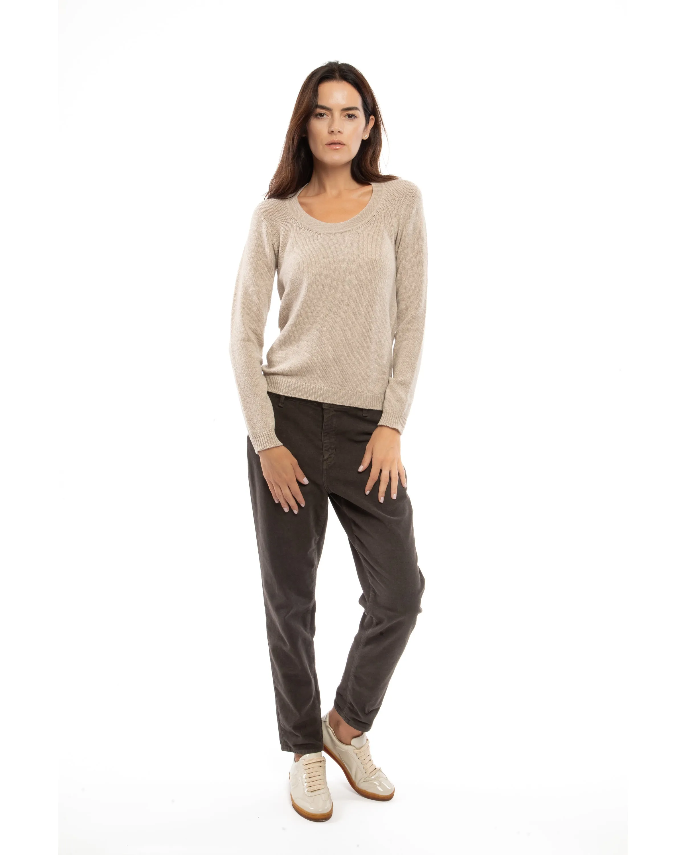 NEW FALL 24 - Women's Ultralight Cashmere Scoop Neck Melange Gray