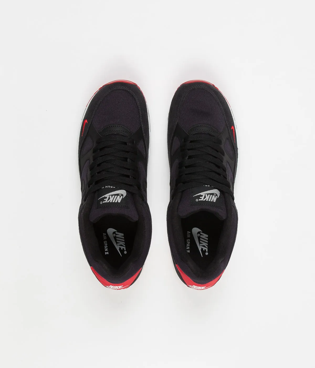 Nike Air Span II SE Shoes - Oil Grey / Black - University Red - Sail