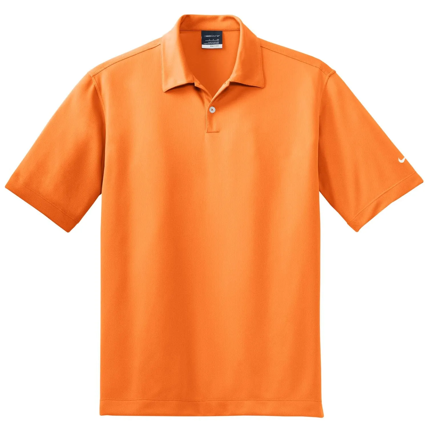 Nike Men's Orange Dri-FIT S/S Pebble Texture Polo