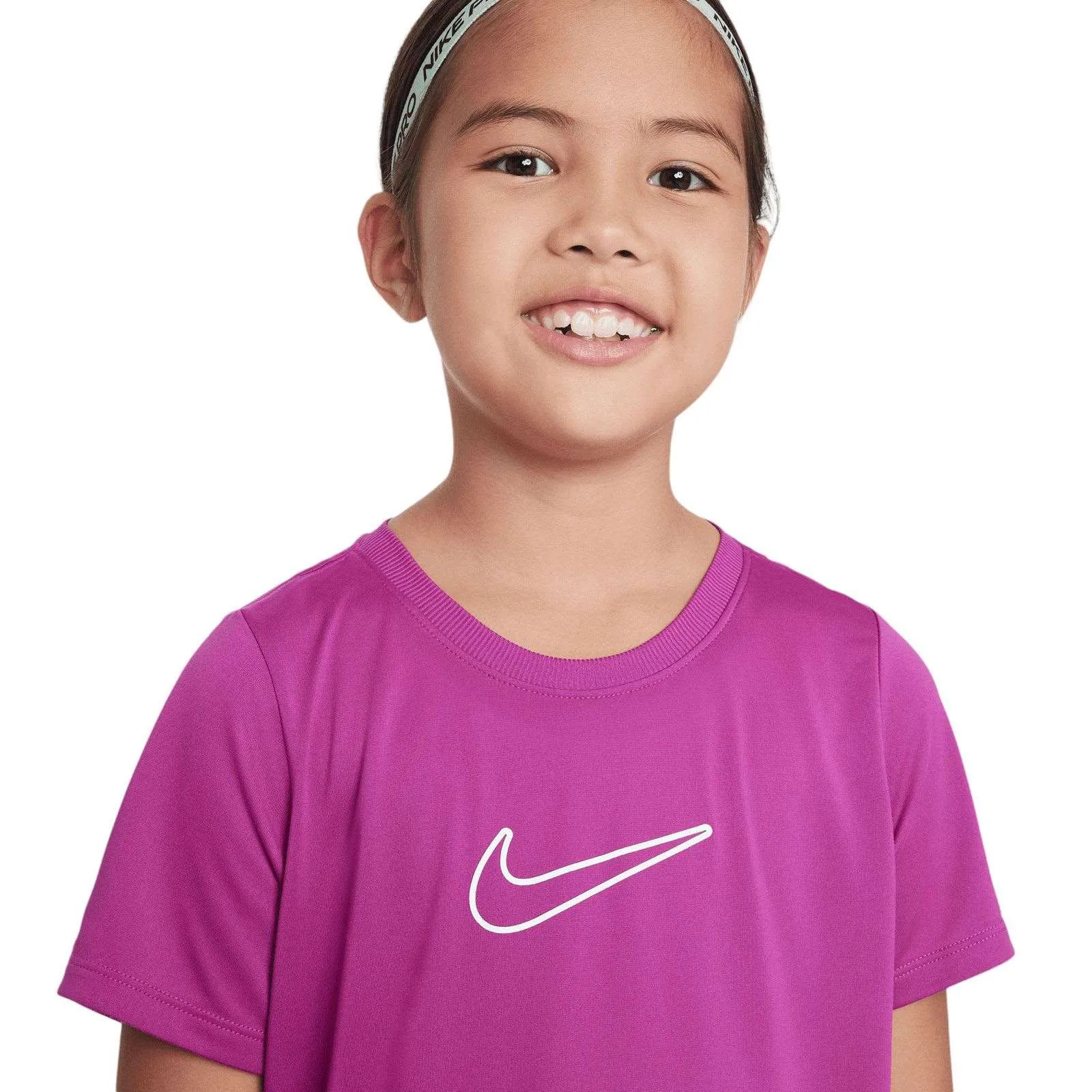 Nike One Fitted Girls Dri-FIT Short-Sleeve Top