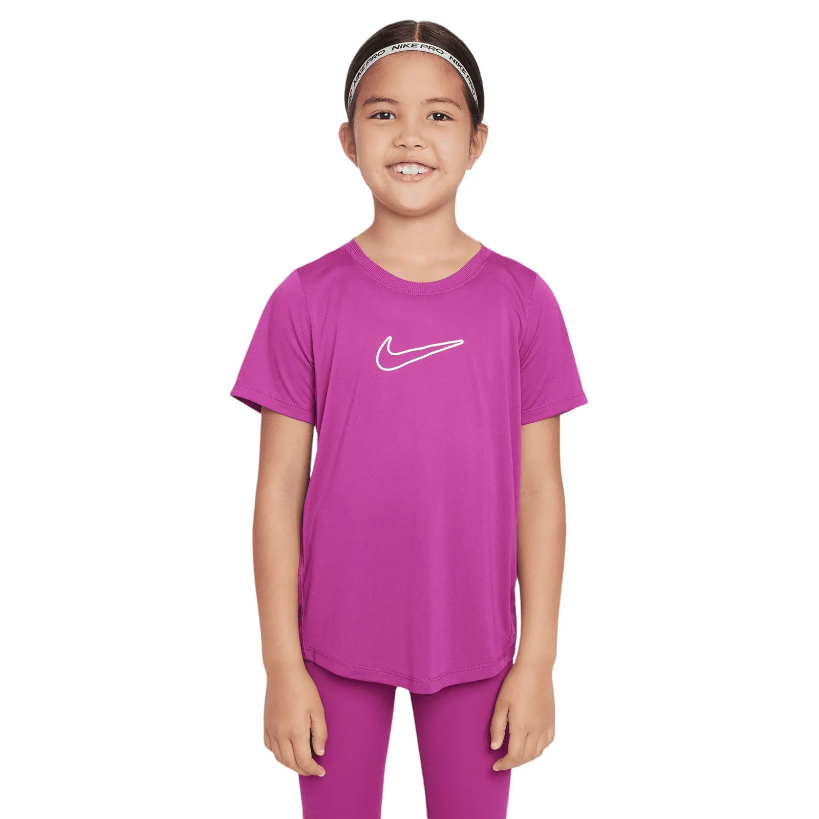 Nike One Fitted Girls Dri-FIT Short-Sleeve Top