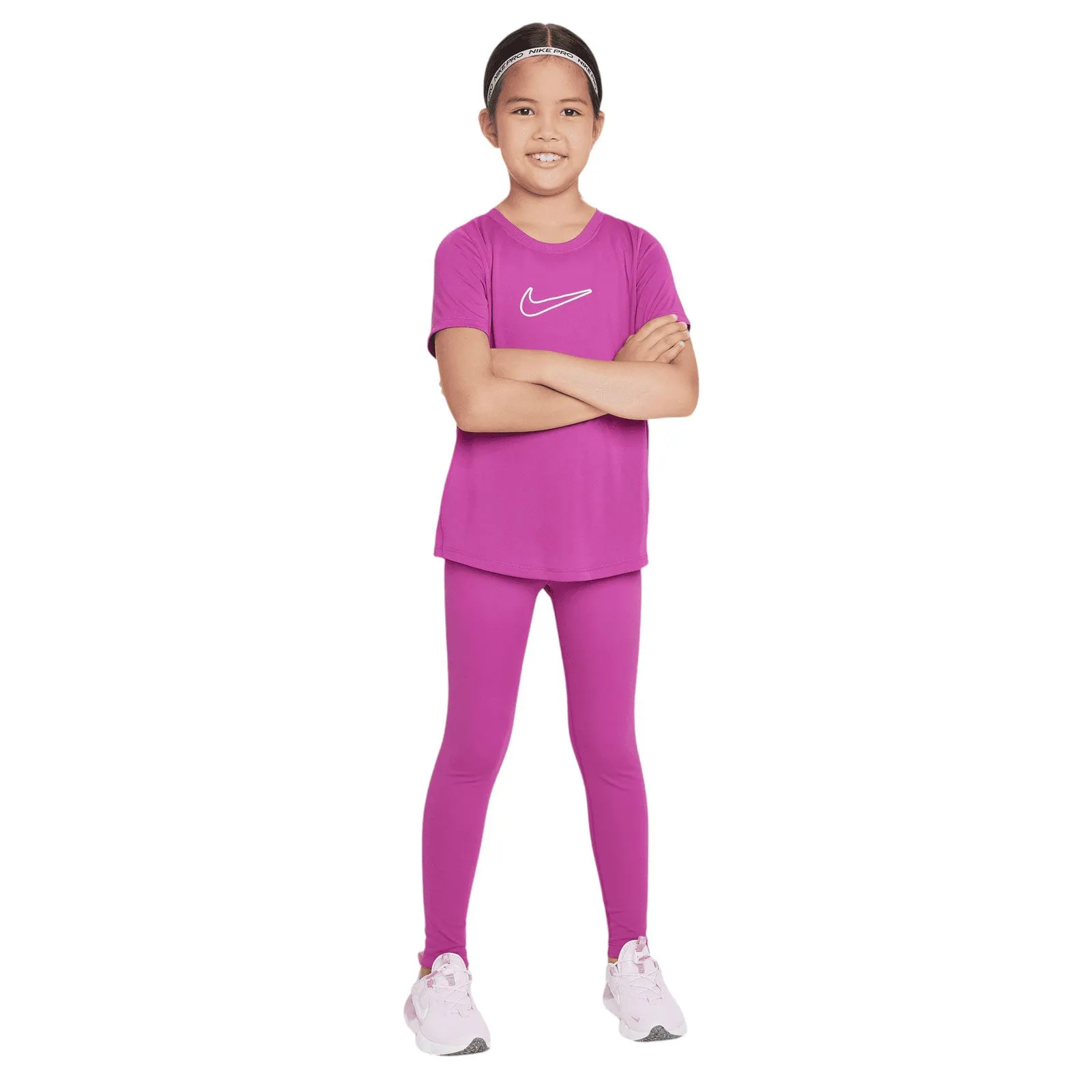 Nike One Fitted Girls Dri-FIT Short-Sleeve Top