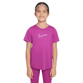 Nike One Fitted Girls Dri-FIT Short-Sleeve Top