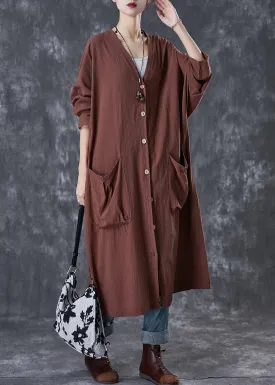 Oversized Pockets Linen Trench Spring