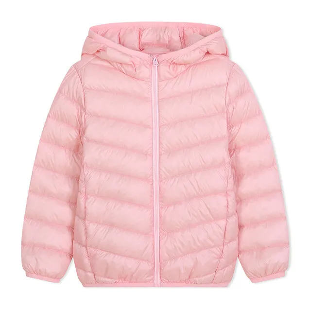 Padded Duck Down Coat, Size 2-11 Yrs