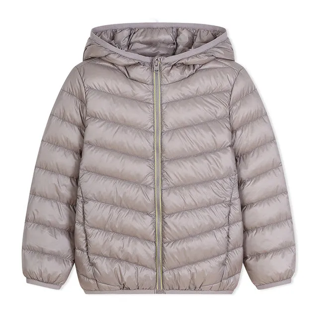 Padded Duck Down Coat, Size 2-11 Yrs