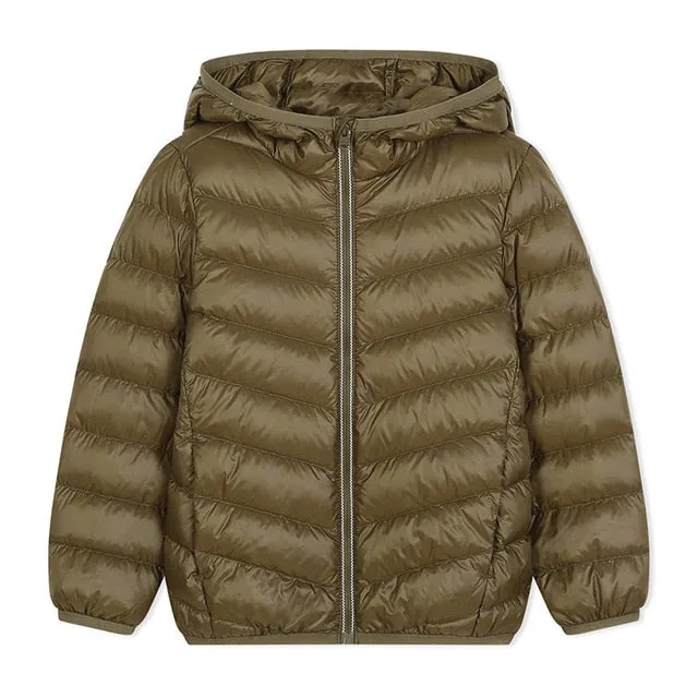 Padded Duck Down Coat, Size 2-11 Yrs